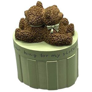 Inspirio oval box bears a bear hug for my sister saying bows 2002 green READ